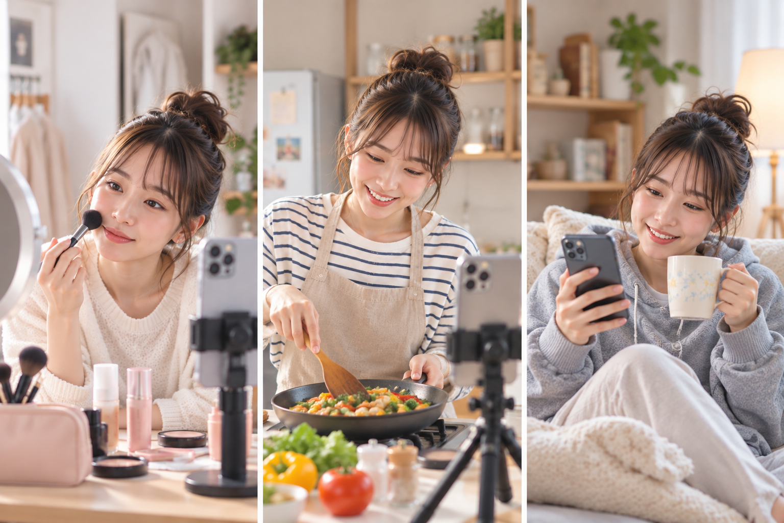 メイク・料理・日常の3つのシーン
